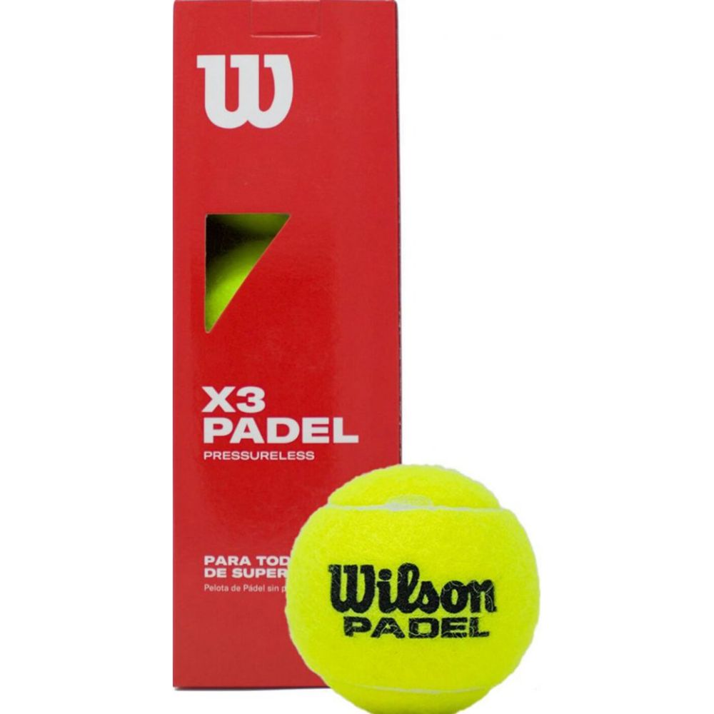 Pelota Wilson Padel Pressureless x3 Amarillo